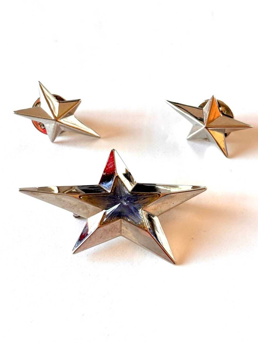 Vintage Thierry Mugler Star Brooch Siver Blue Crystal Angel Brooch whit 2 pins